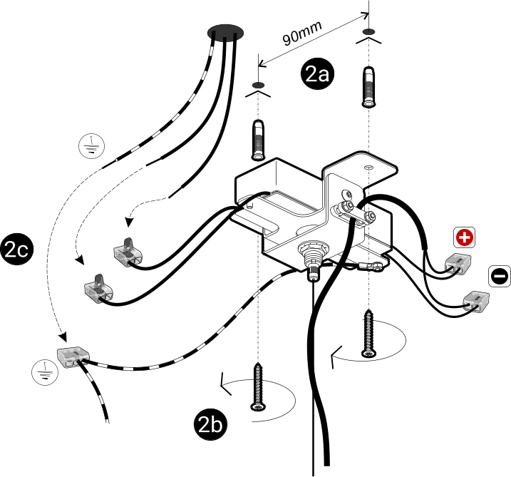 9 0 m m 2a 2b 2c